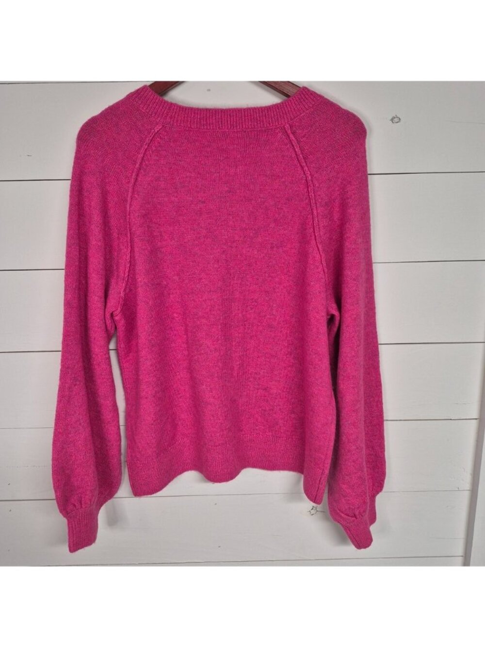 Vince Camuto Womens Preppy Bright Pink Knit Round Neck Sweater - Picture 5 of 6